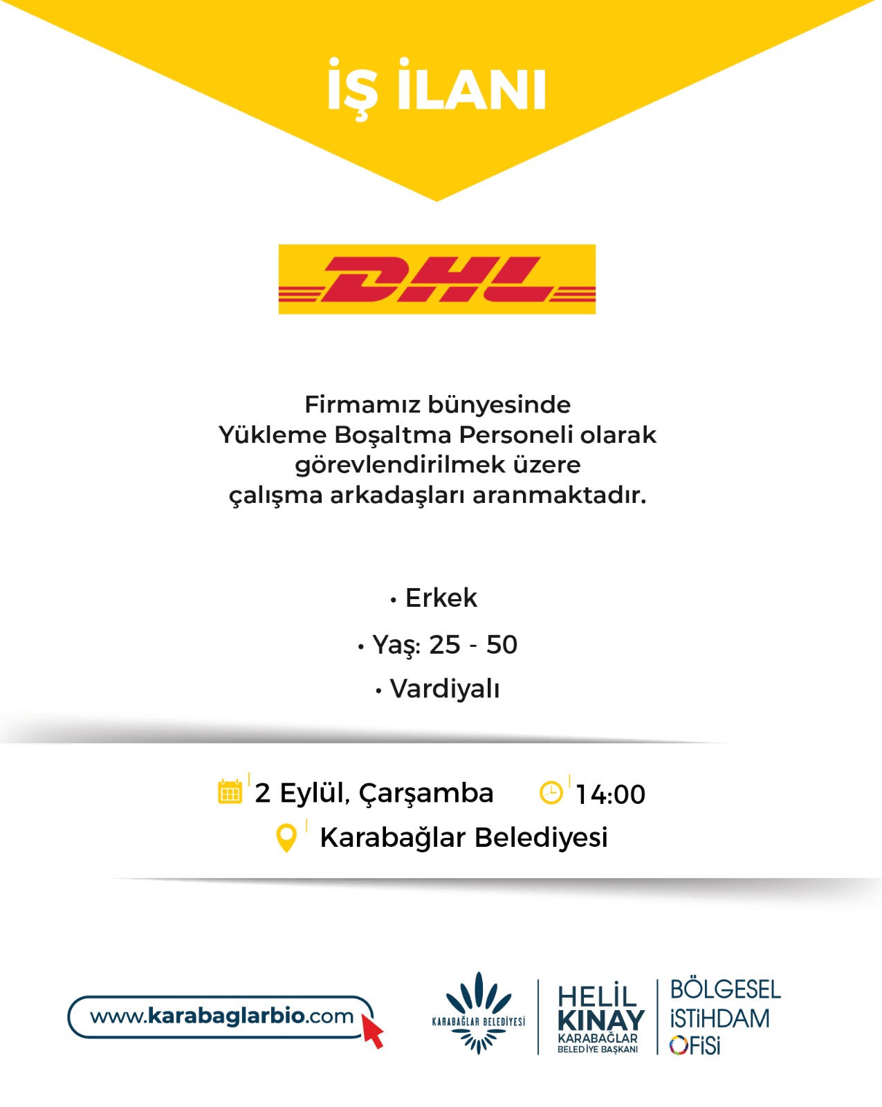 DHL Lojistik firması 2 EYLÜL SAAT 14:00 TOPLU İŞ GÖRÜŞMESİ 